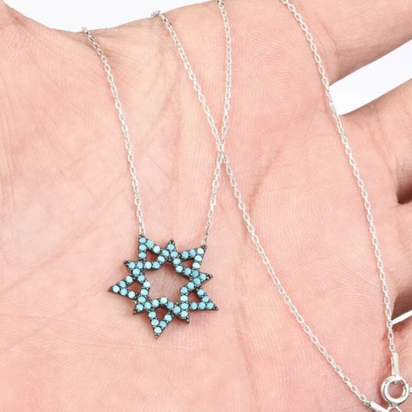 Avelon's Designs Jewelry - Double turquoise star sterling silver necklace